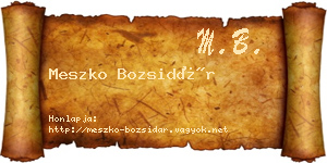 Meszko Bozsidár névjegykártya